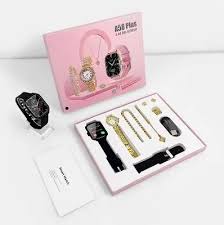 A58 Plus Smart Watch and Jewellery Combo